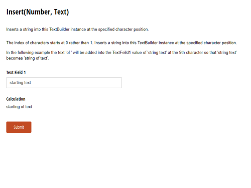 Go to Insert(Number, Text) template