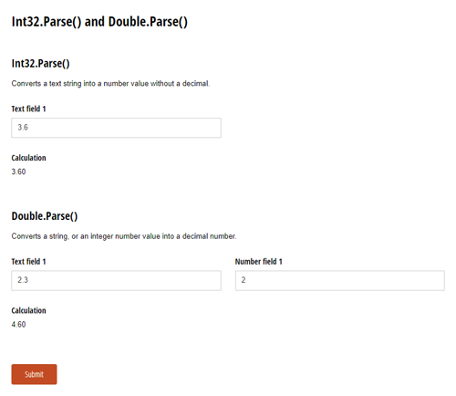 Go to Int32Parse and DoubleParse template