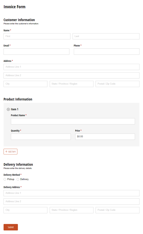 Go to Manufacturing Invoice Form template