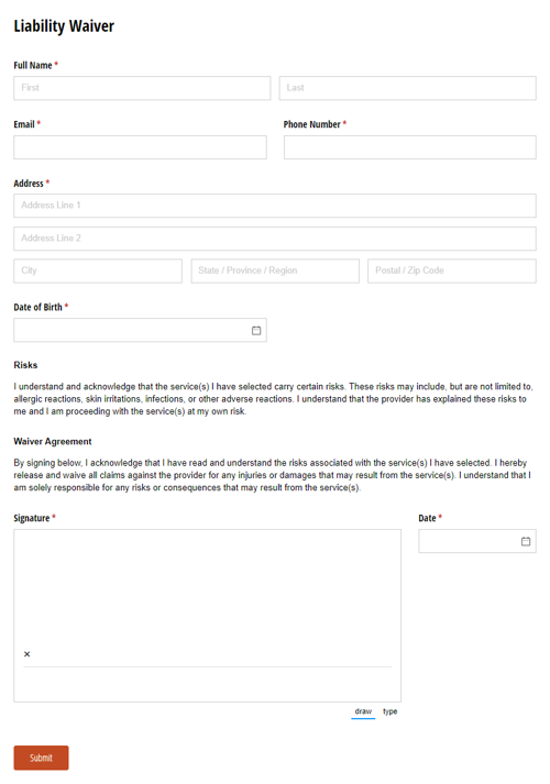 Go to Liability Waiver template