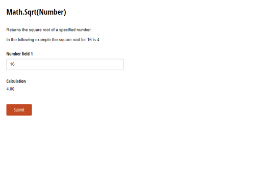 Go to Math.Sqrt(Number) template