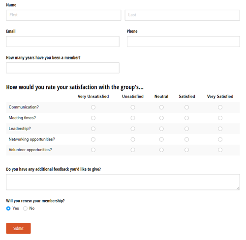 Go to Member Survey template