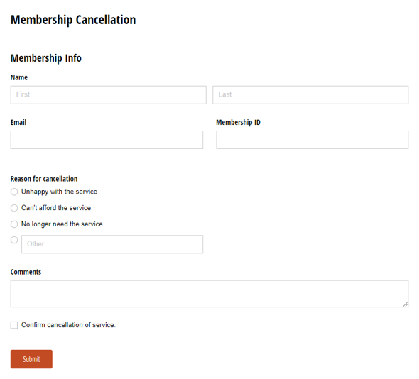 Go to Membership Cancellation Form template