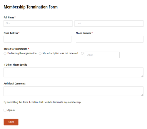Go to Membership Termination Form template