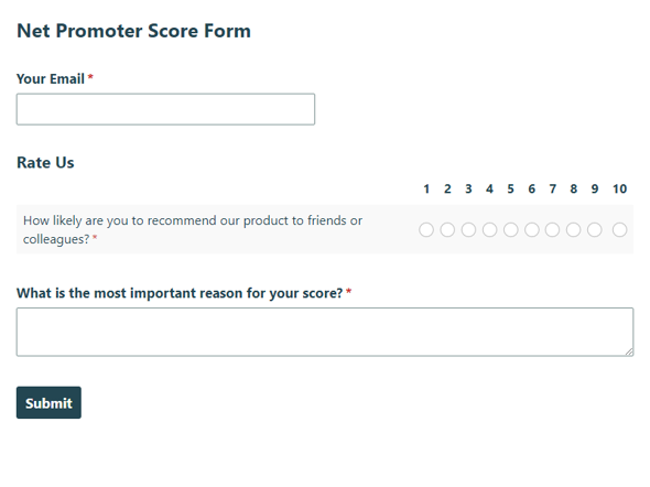 Go to Net Promoter Score Form template
