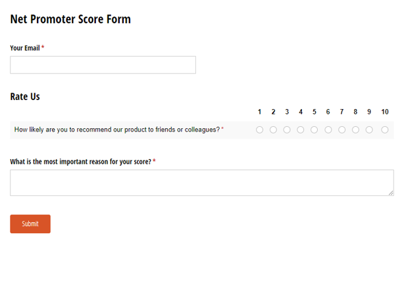 Go to Net Promoter Score Form template