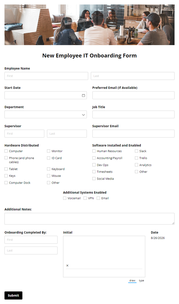 Go to New Employee Onboarding Checklist template