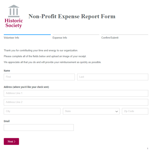 Go to Non-Profit Expense Report Form template