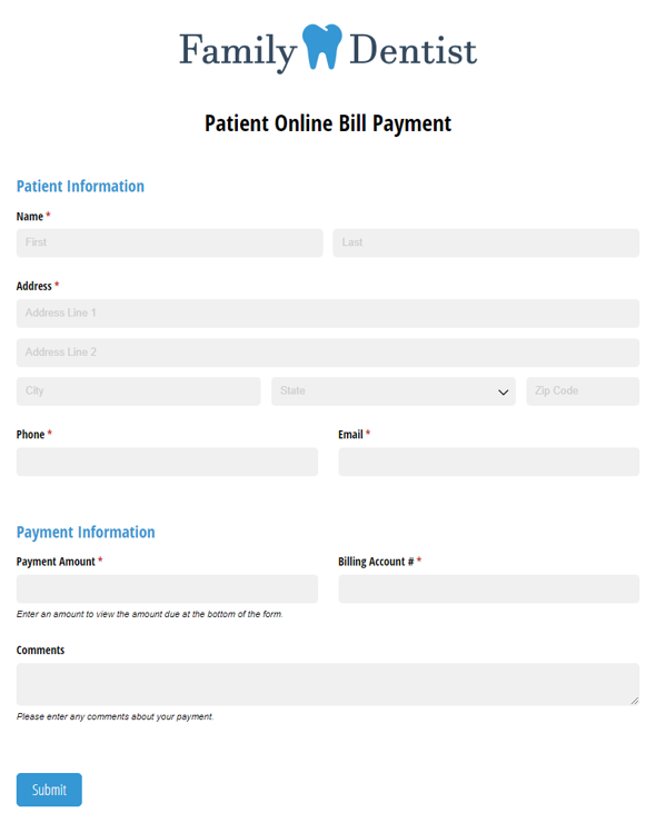 Go to Patient Online Bill Payment template