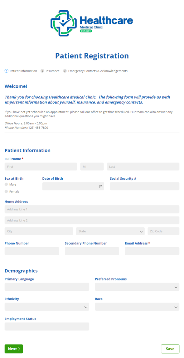Go to Patient Portal Template Bundle template