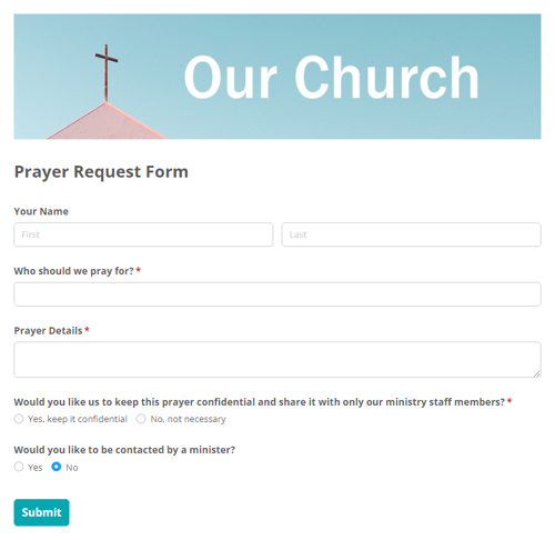 Go to Prayer Request template