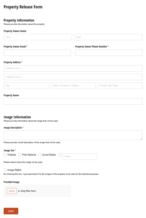 Go to Property Release Form template