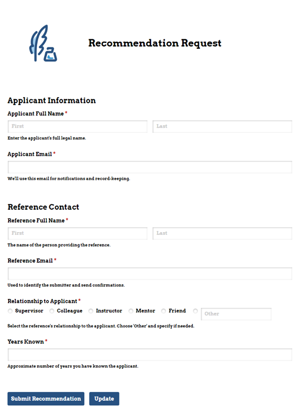 Go to Recommendation Request template