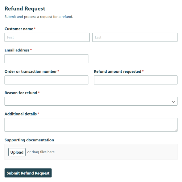 Go to Refund Request template