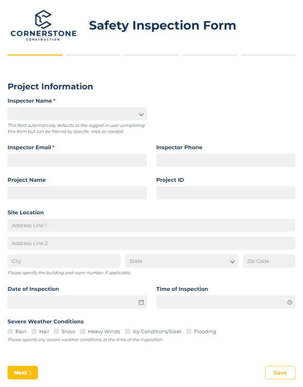 Go to Safety Inspection Form template