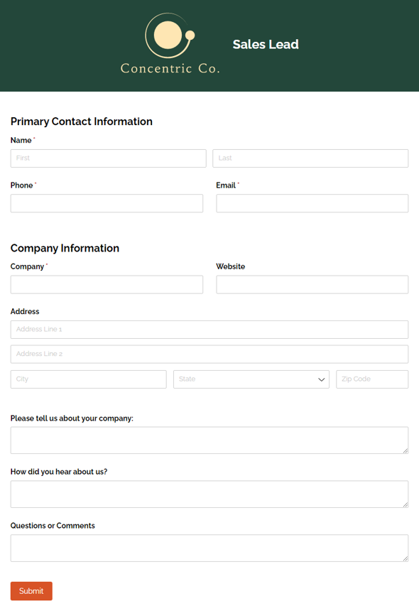 Go to Sales Lead template