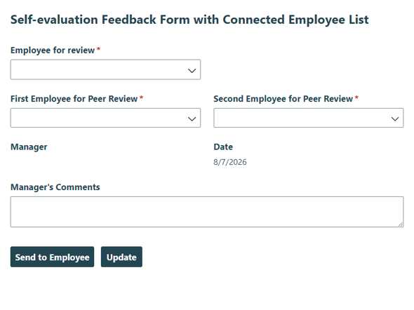 Go to Self-evaluation Feedback Form with Connected Employee List template