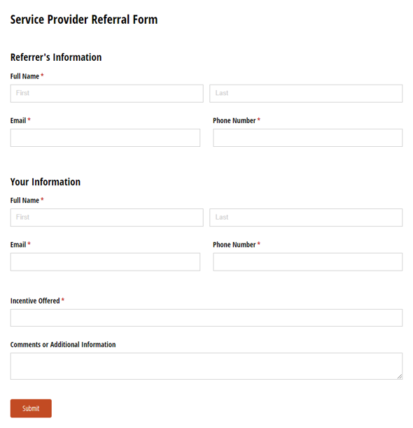 Go to Service Provider Referral Form Template template