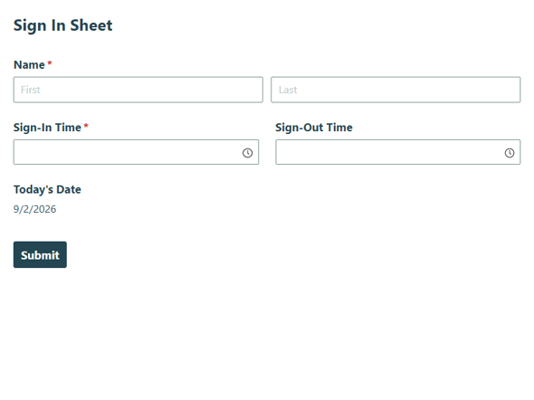 Go to Sign In Sheet template
