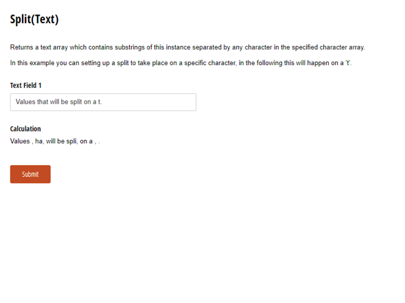 Go to Split(Text) template