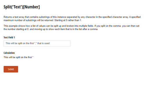 Go to Split(‘Text’)[Number] template