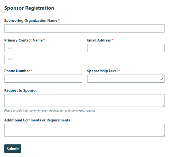 Go to Sponsor Application template