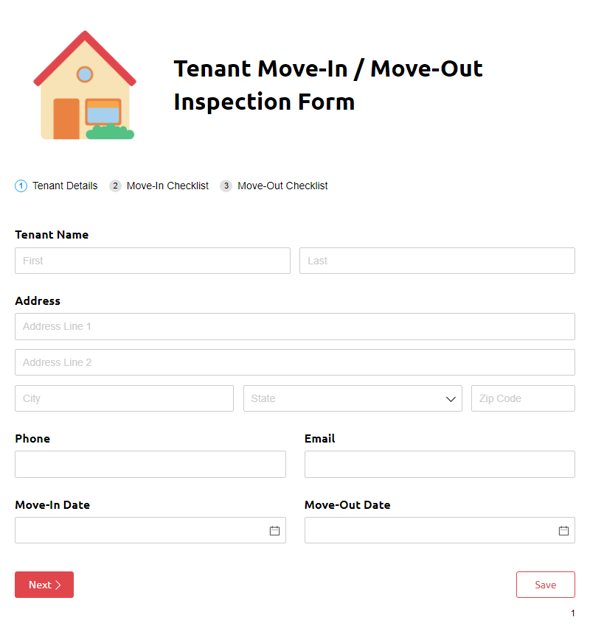 Go to Tenant Move-In / Move-Out Inspection Form template