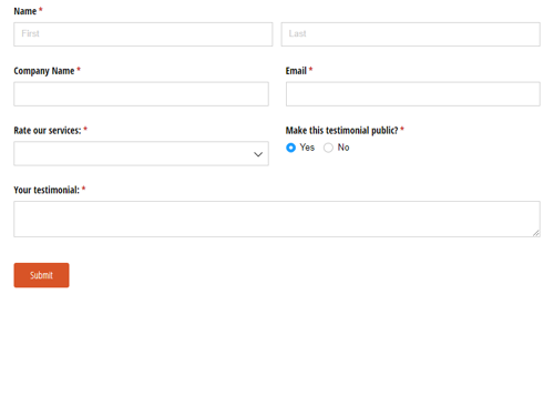 Go to Testimonial Form Template template
