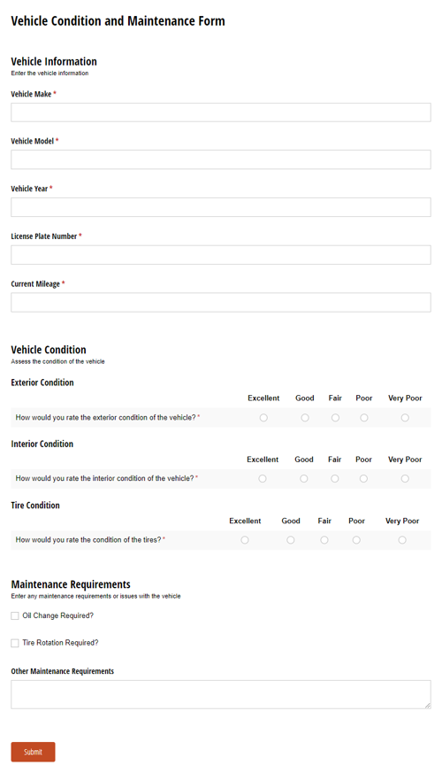 Go to Vehicle Condition and Maintenance Form template