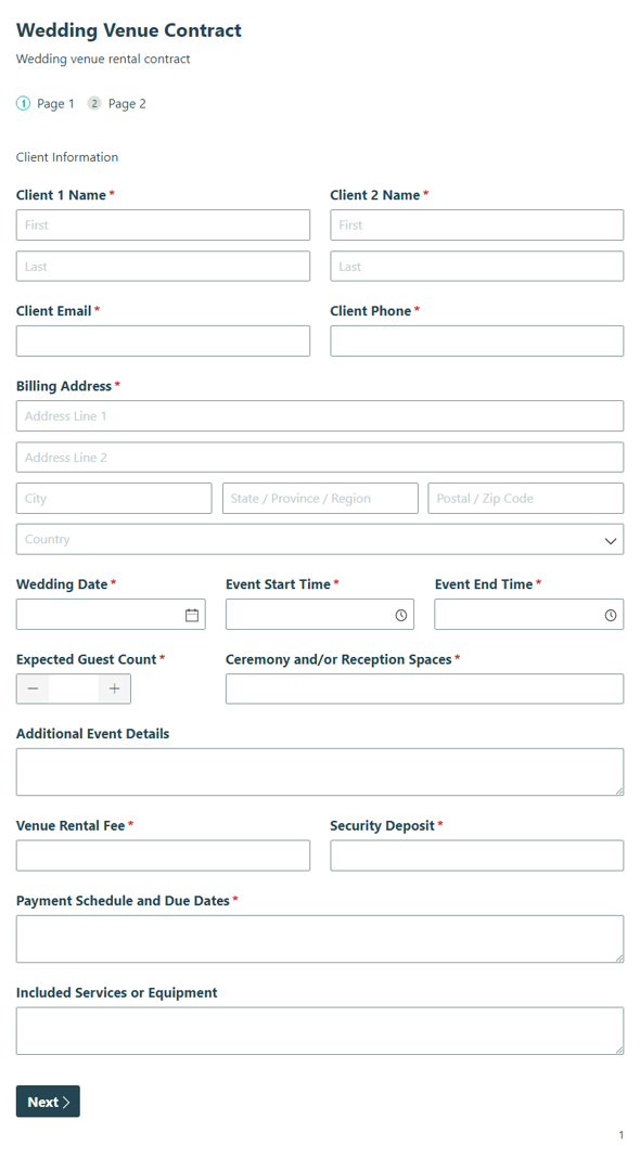 Go to Wedding Venue Contract template