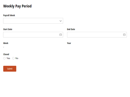 Go to Weekly Pay Period template