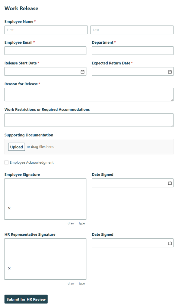 Go to Work Release template