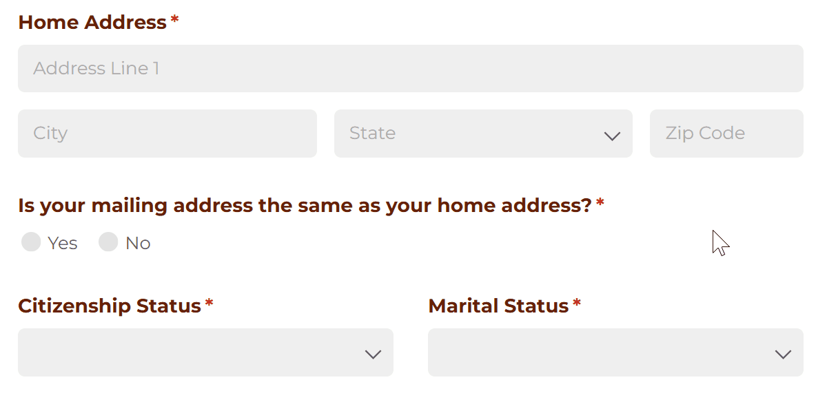 GIF of addresses being automatically suggested as an address is being typed into an address field.