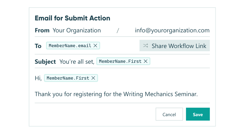 Instant customized confirmations graphic