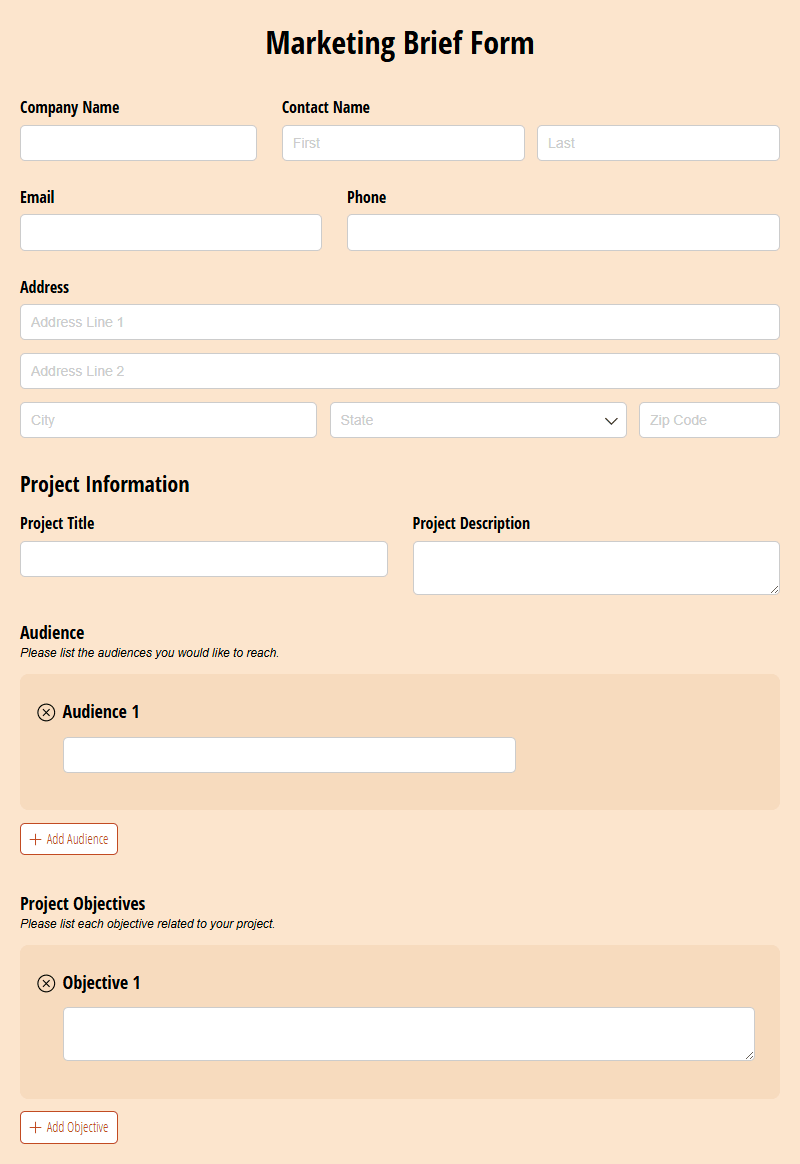 Marketing Brief Form