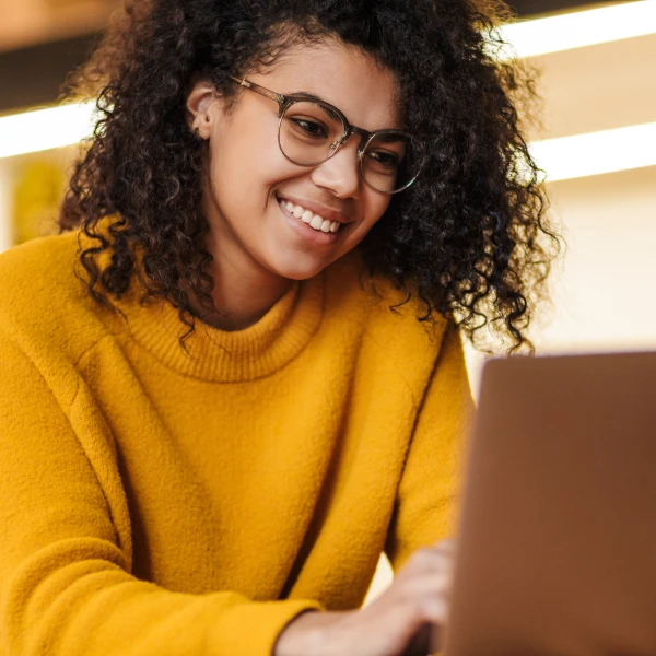 Marketer working on a laptop