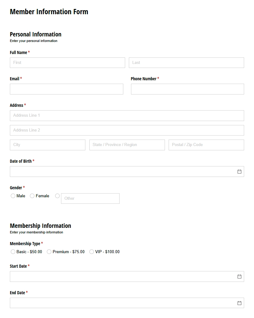 Membership Application form