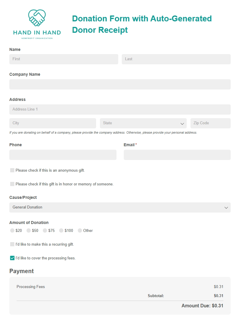Donation Form template