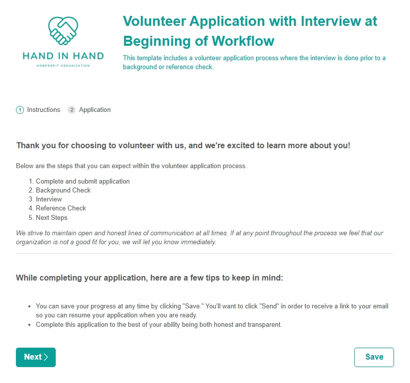 Volunteer Application