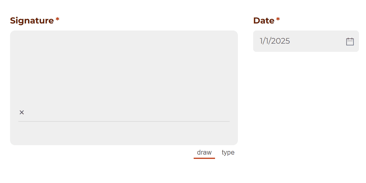 Animation showing how an electronic signature is generated by a user typing their name.